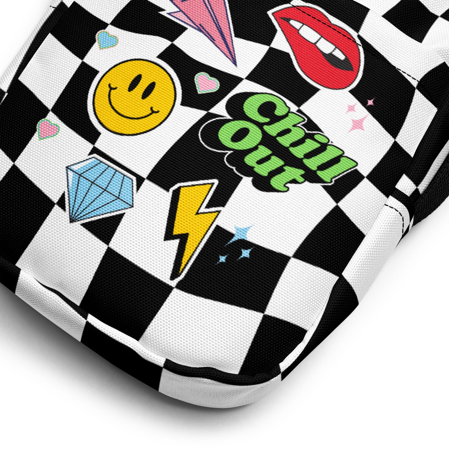 retro checkers crossbody bag