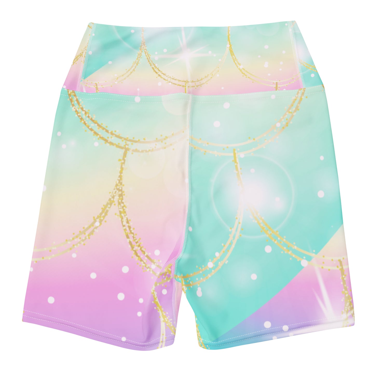 rainbow scales yoga shorts