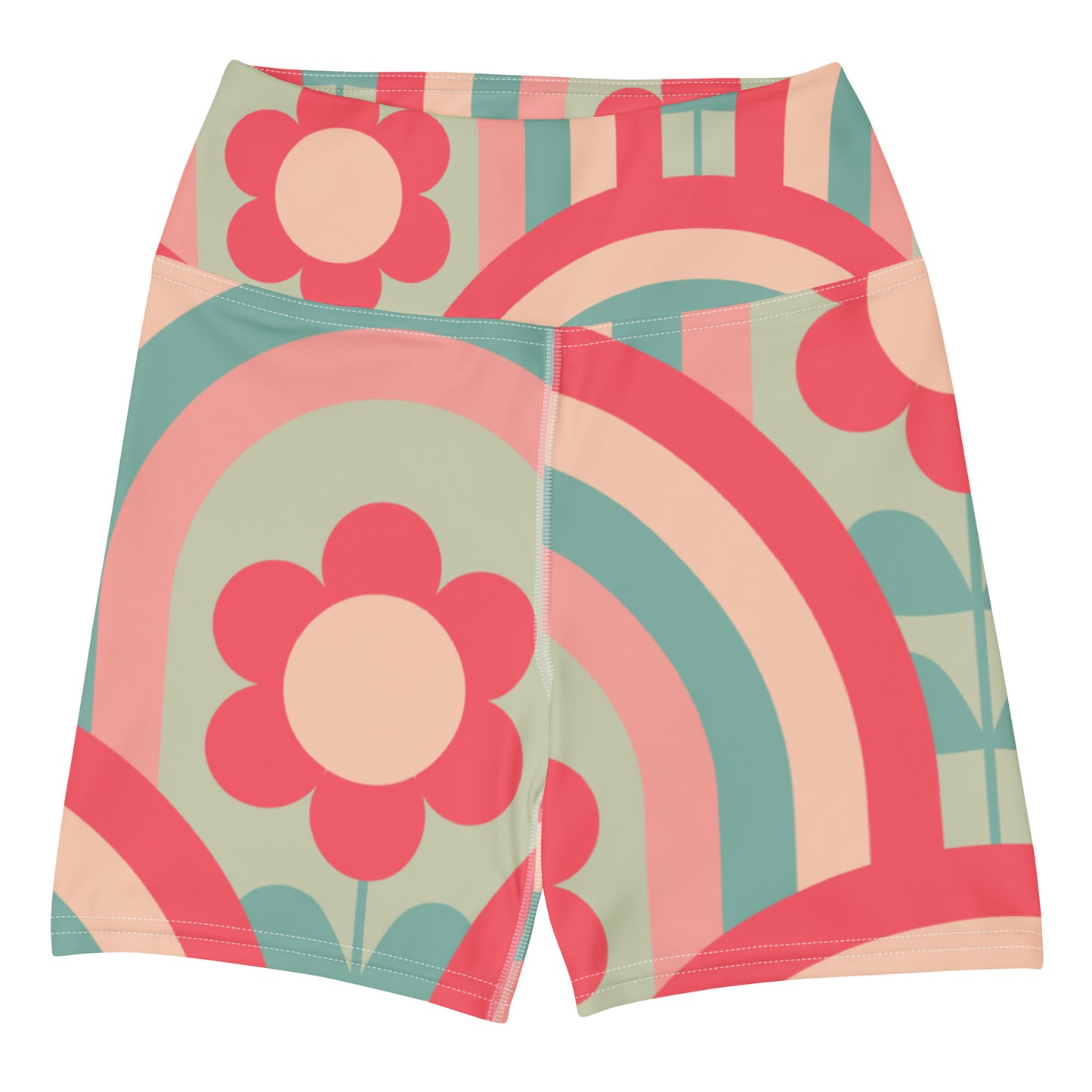 rainbow blossom athletic shorts