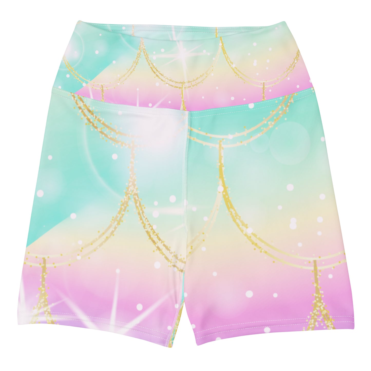 rainbow scales yoga shorts