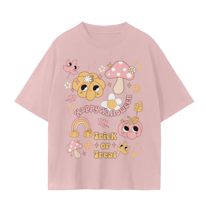 pink fall oversized t-shirt