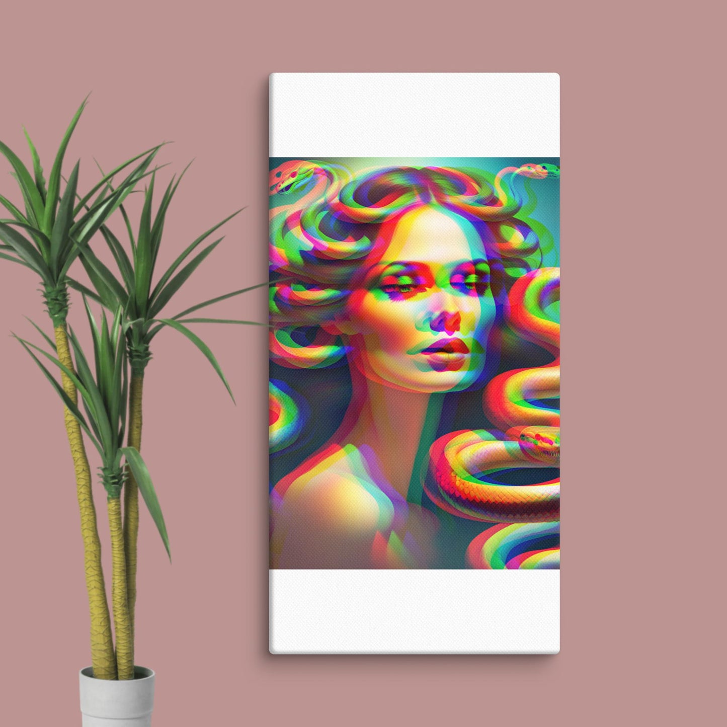trippy medusa canvas print