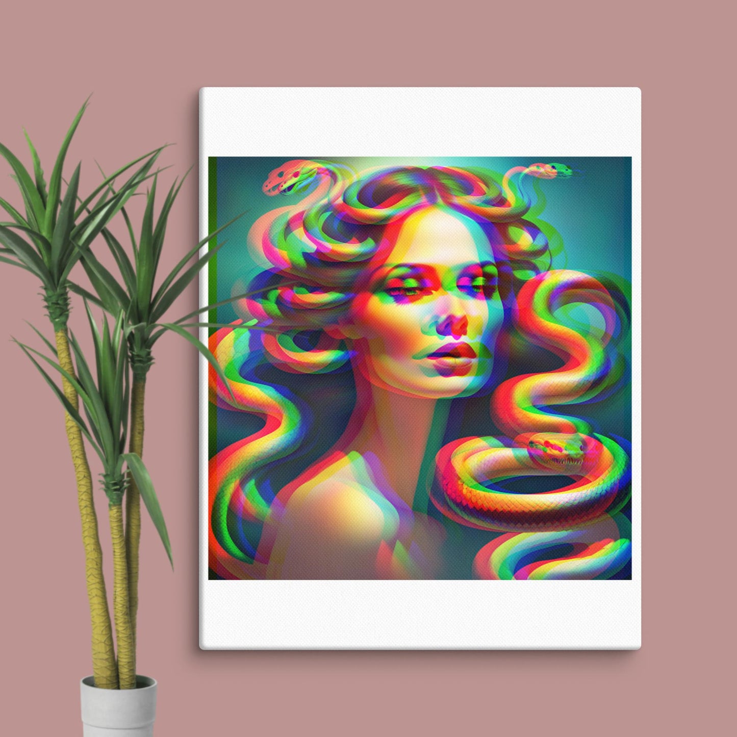 trippy medusa canvas print
