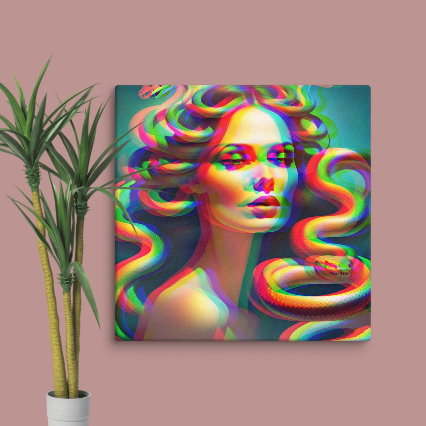 trippy medusa canvas print