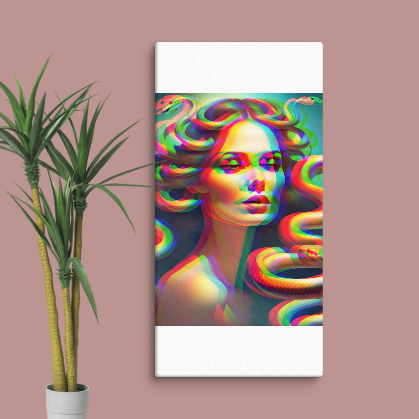 trippy medusa canvas print