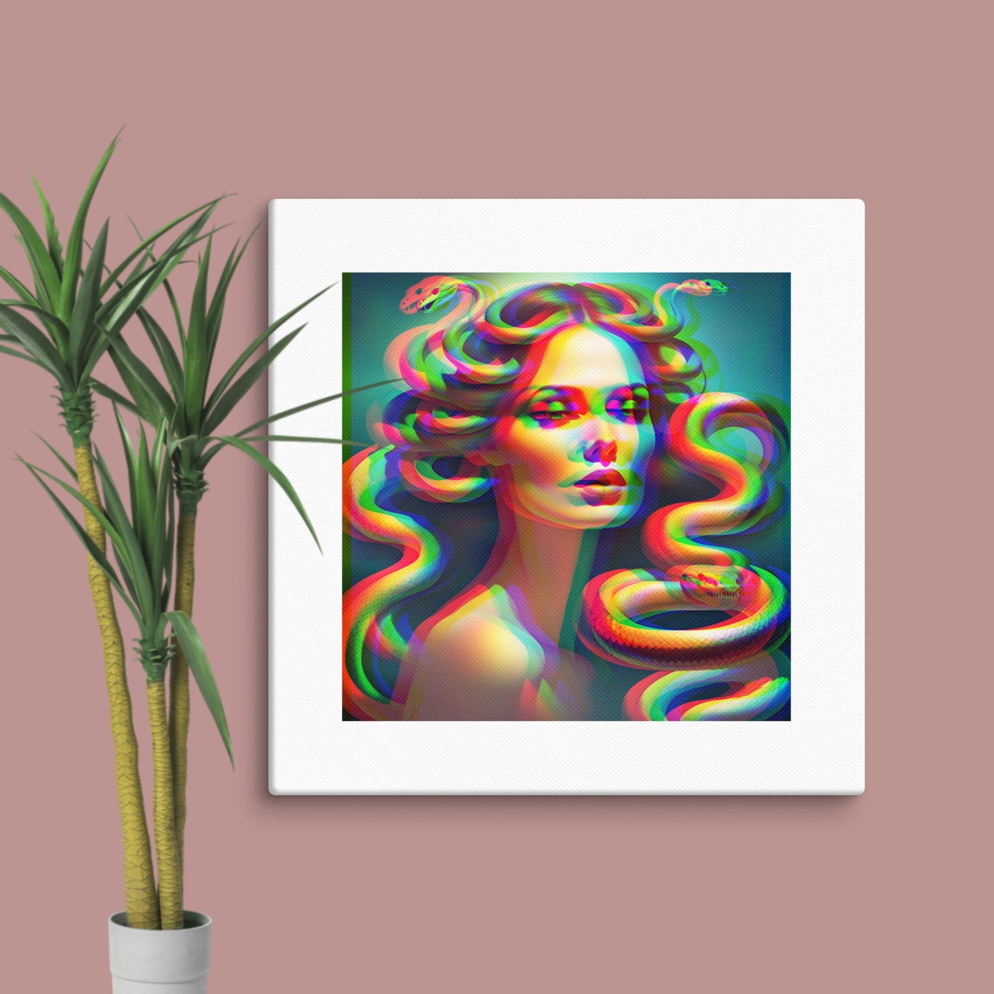 trippy medusa canvas print