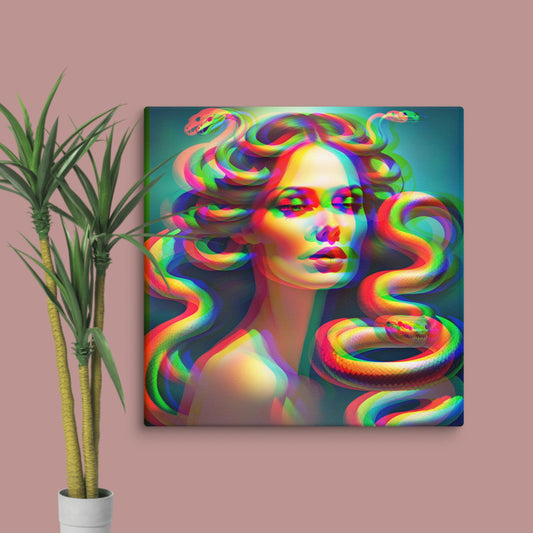 trippy medusa canvas print