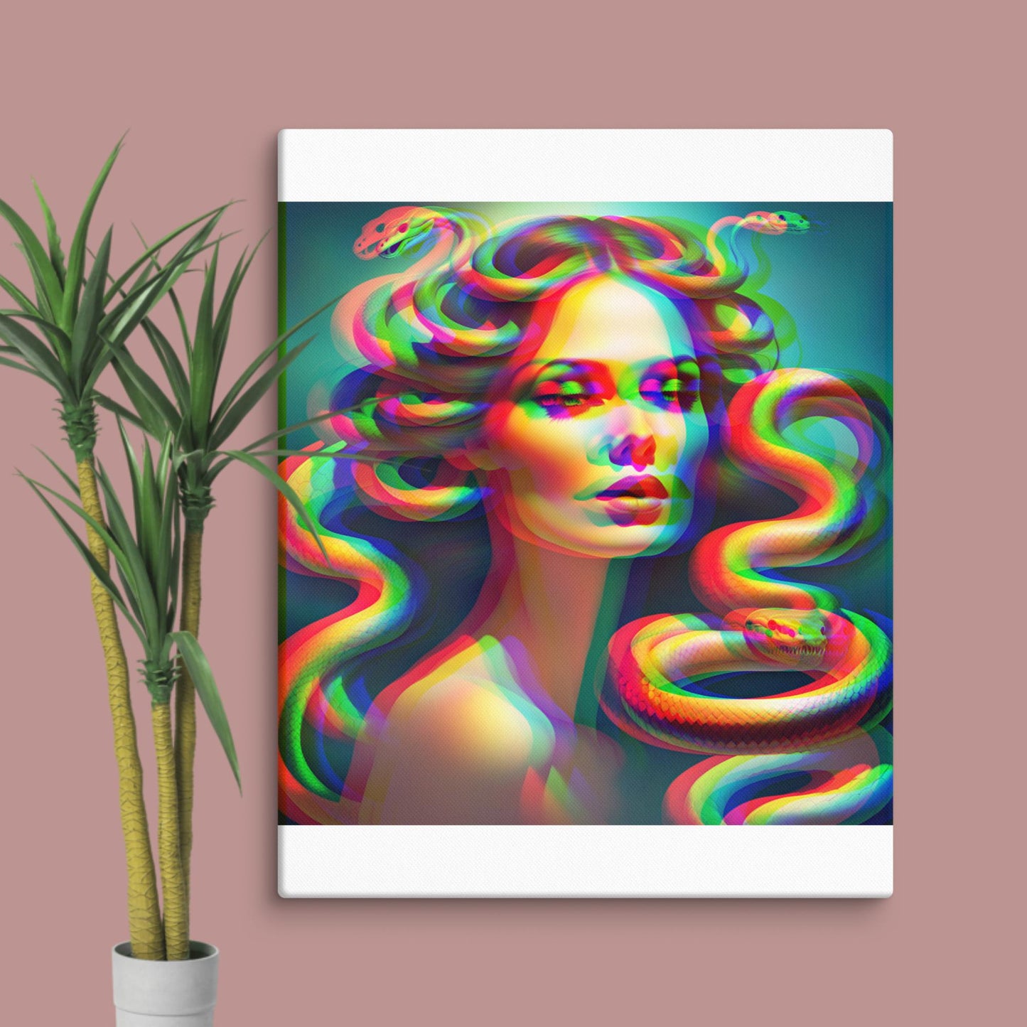 trippy medusa canvas print