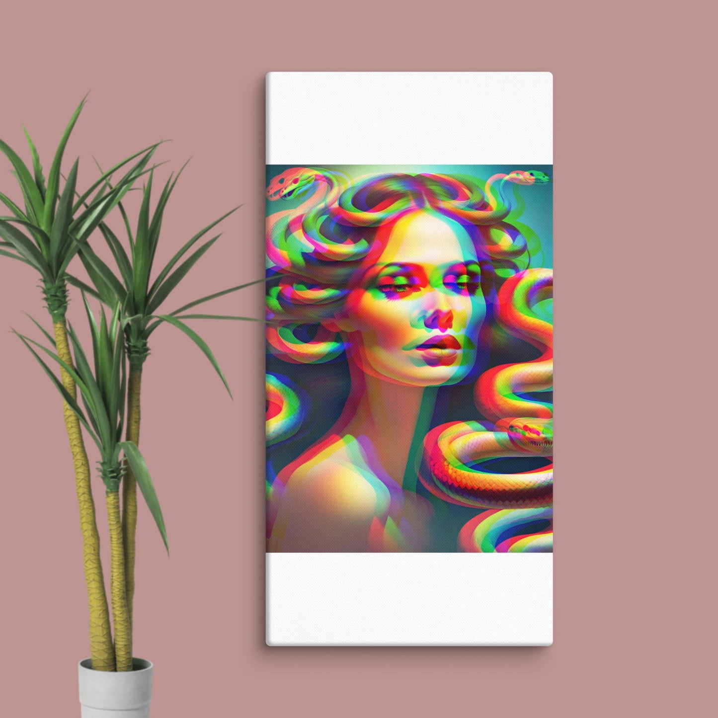 trippy medusa canvas print