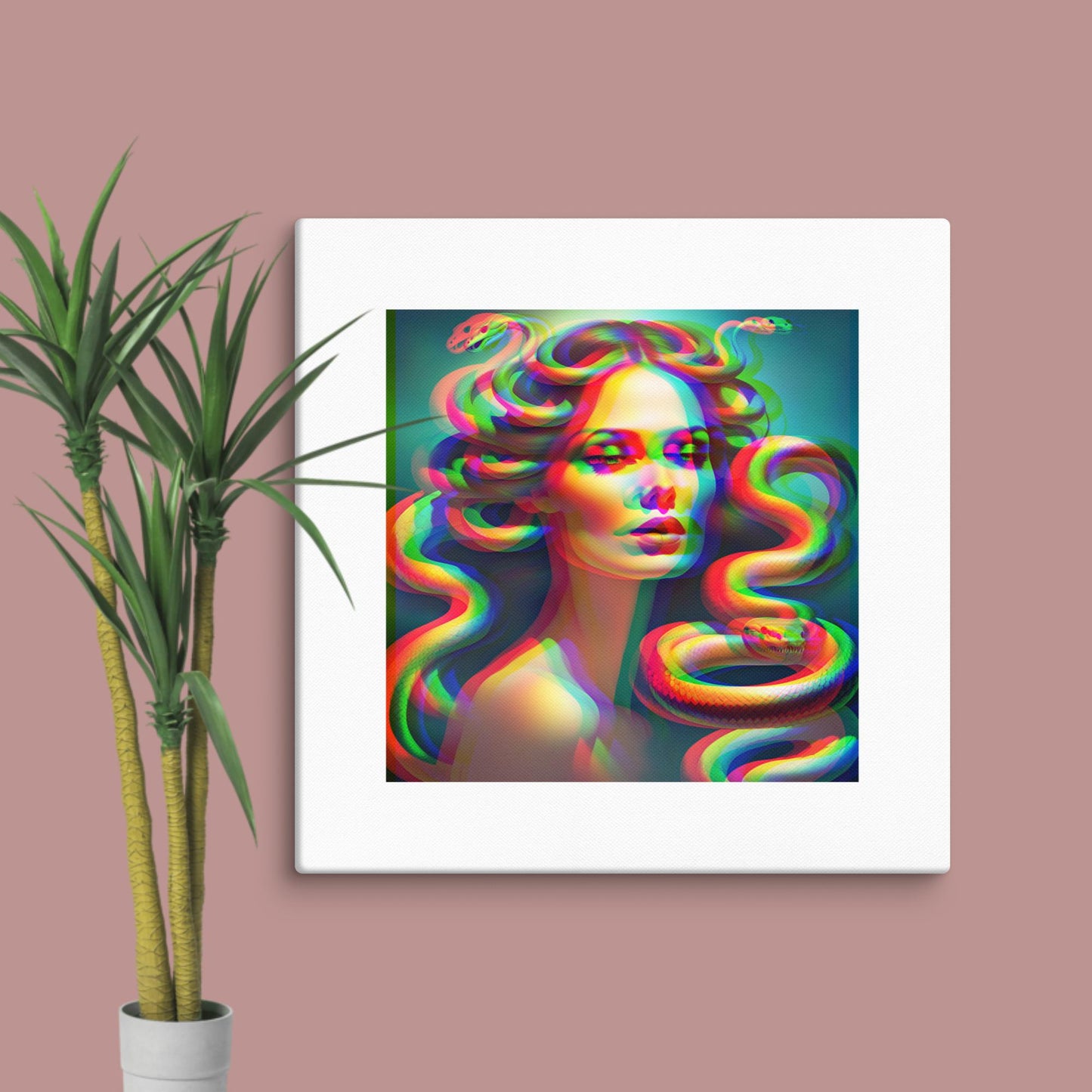 trippy medusa canvas print