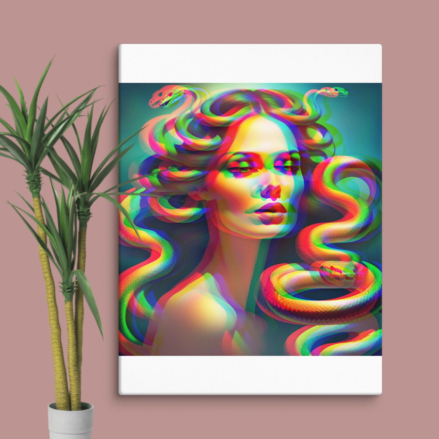 trippy medusa canvas print