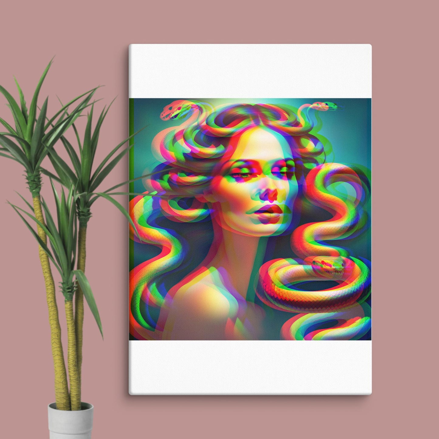 trippy medusa canvas print