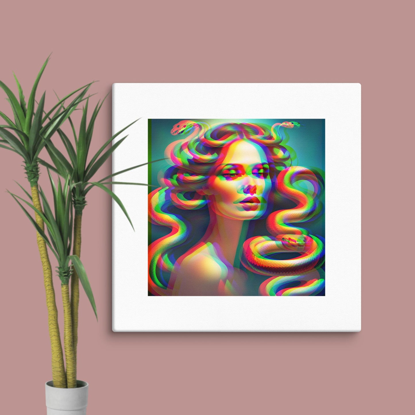 trippy medusa canvas print