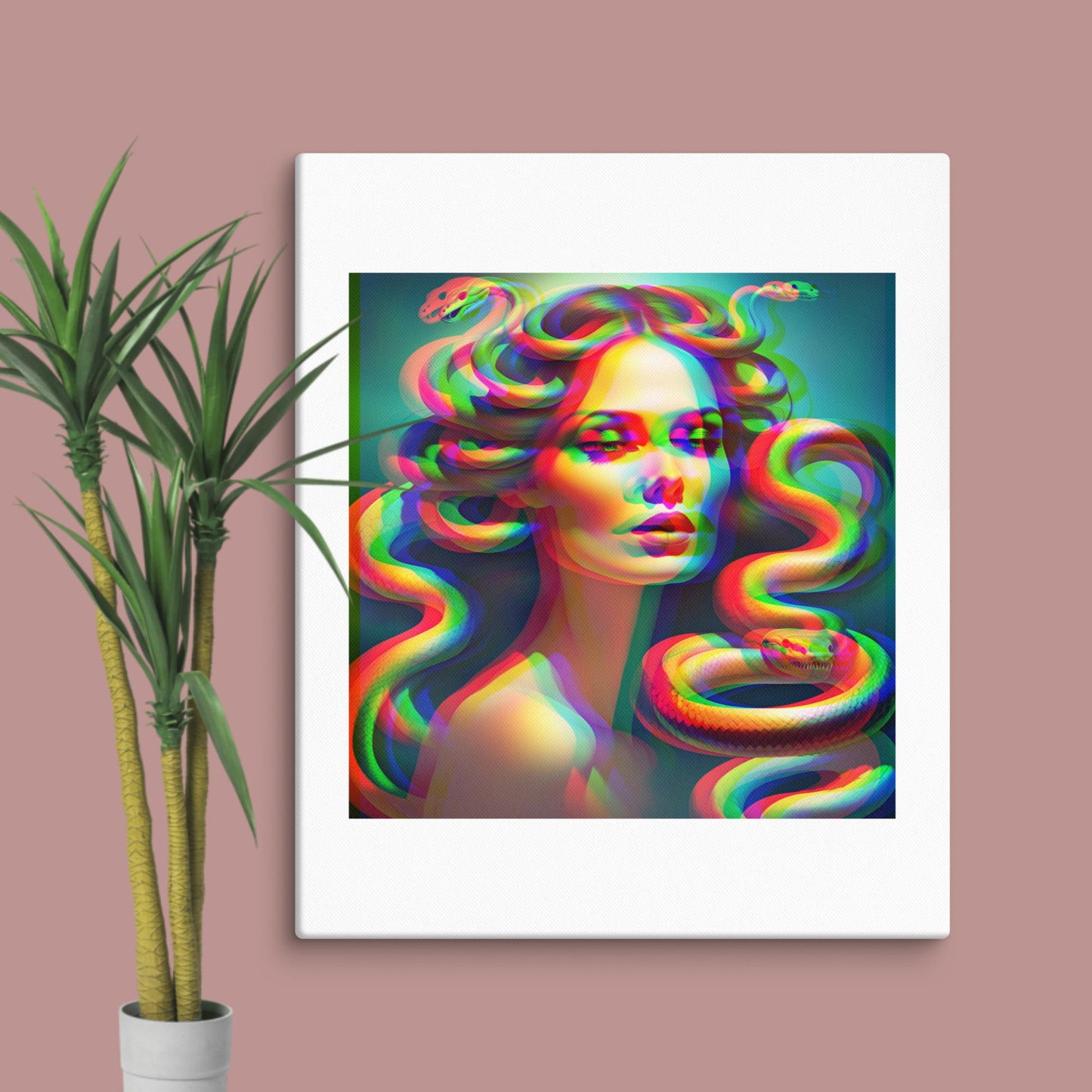 trippy medusa canvas print