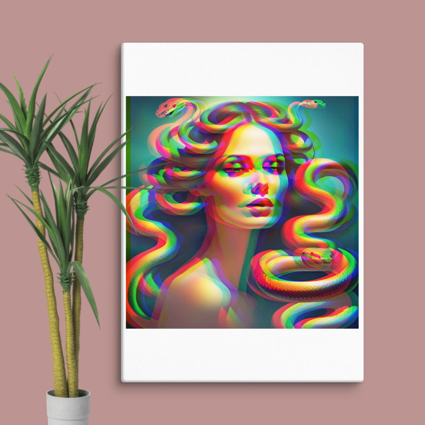 trippy medusa canvas print