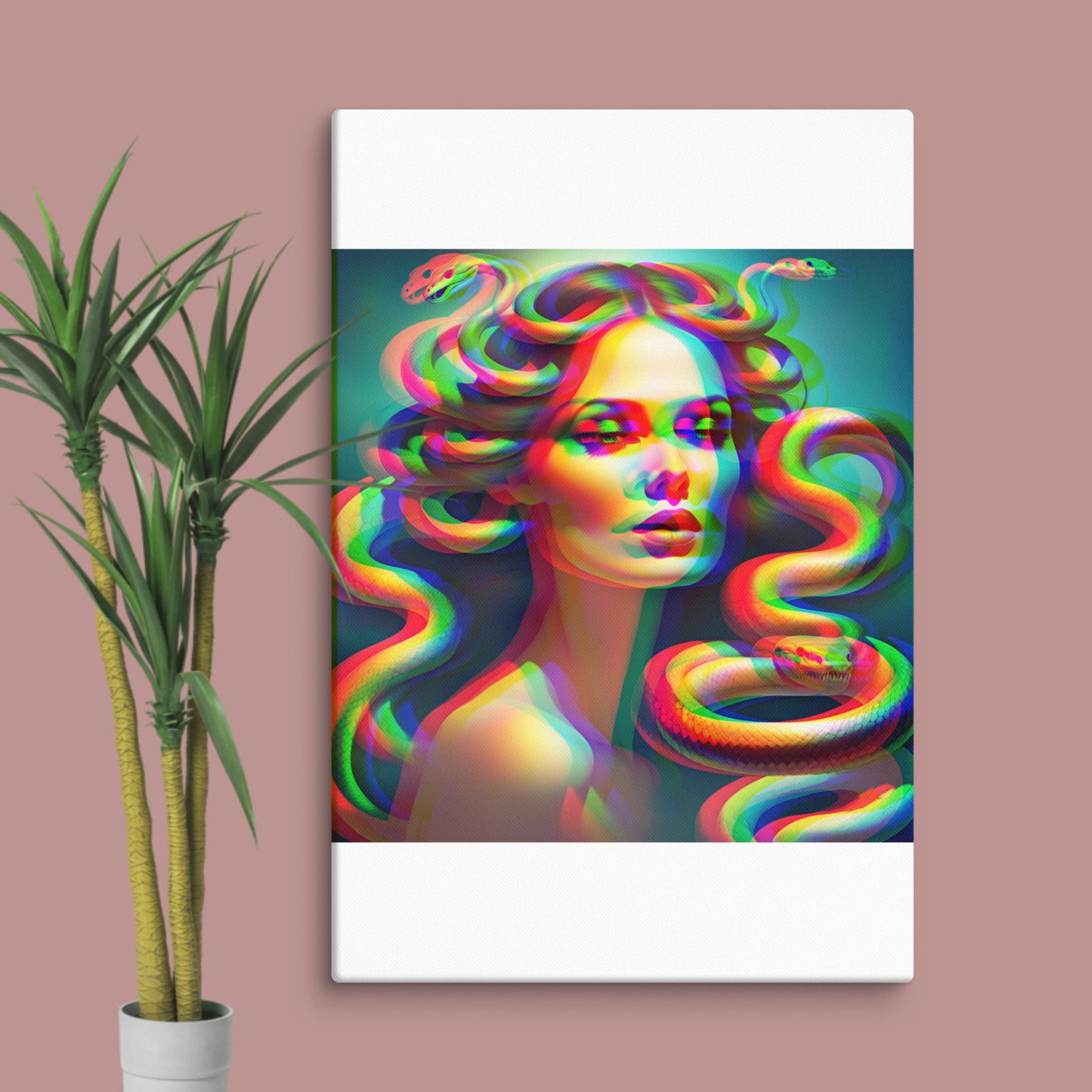 trippy medusa canvas print