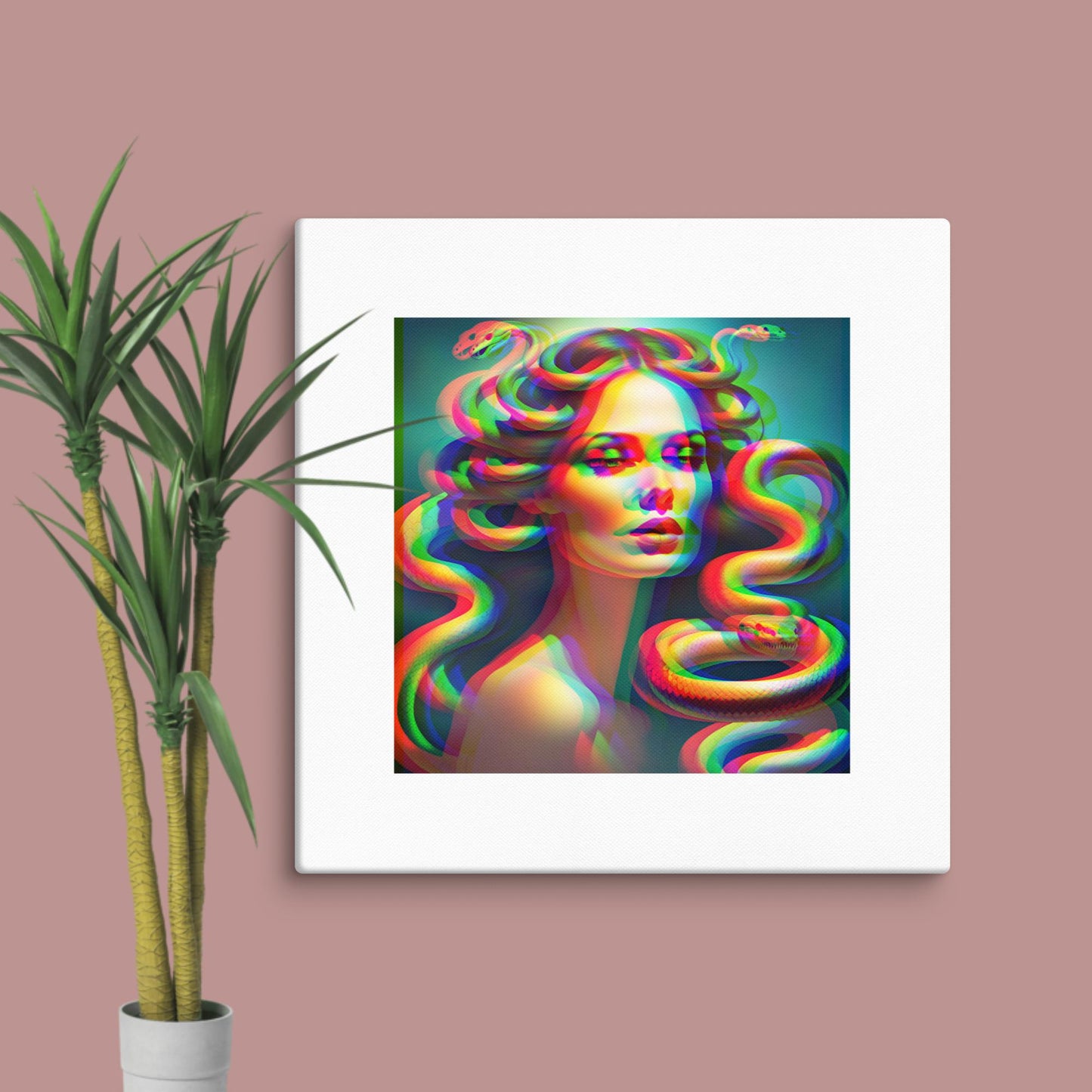 trippy medusa canvas print