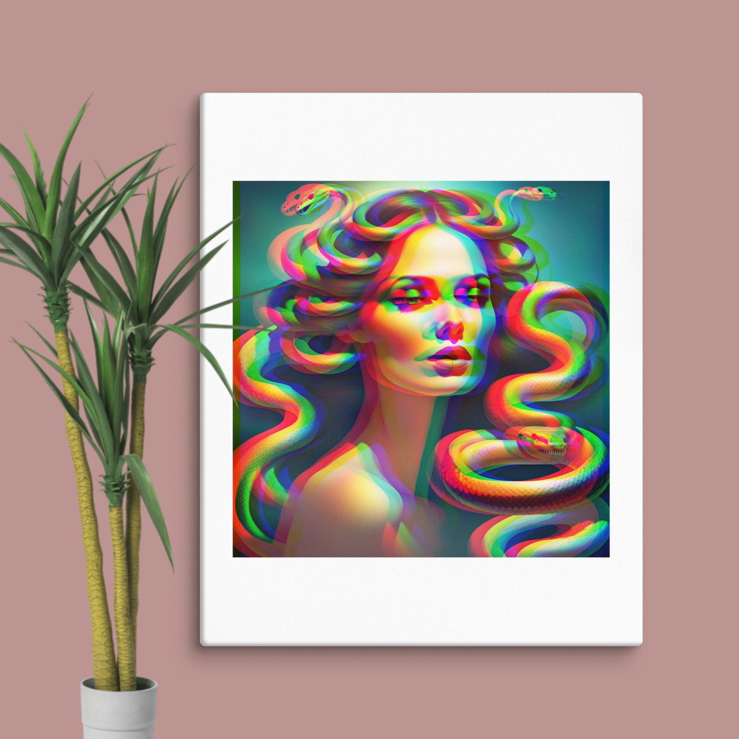 trippy medusa canvas print