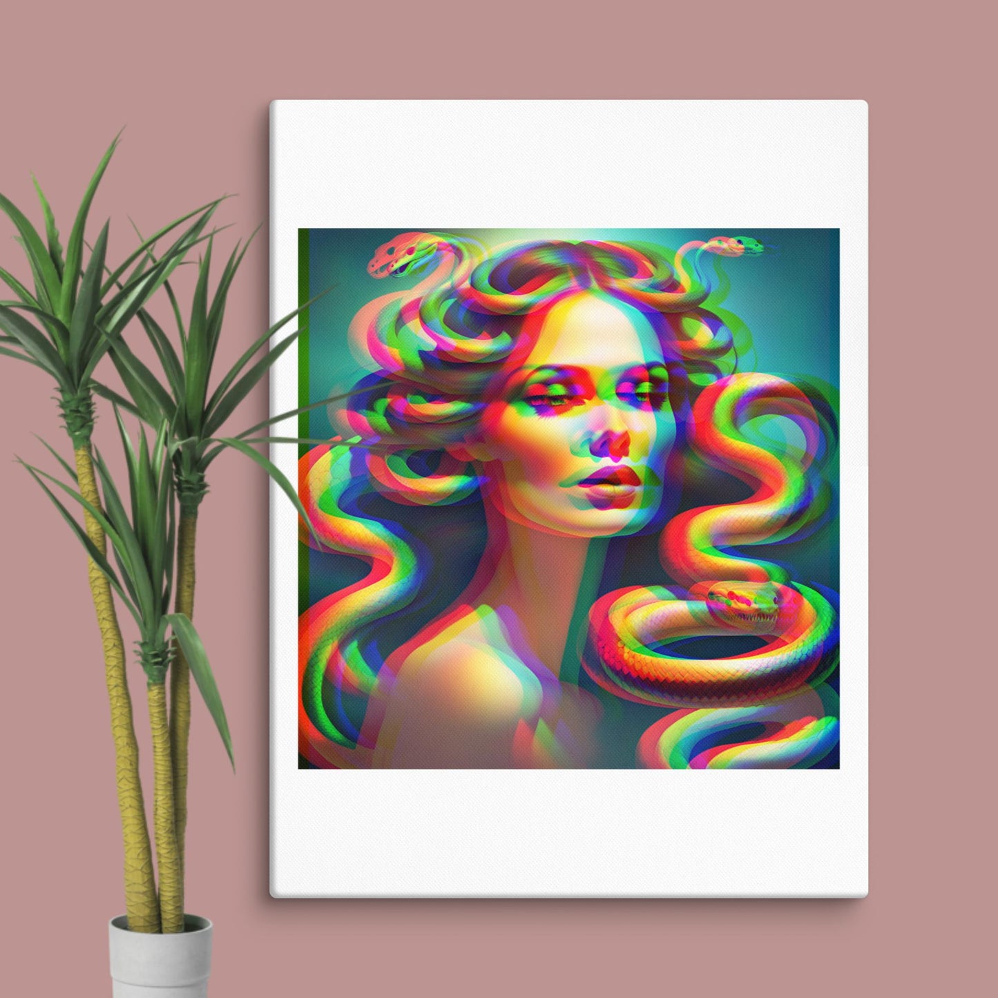 trippy medusa canvas print