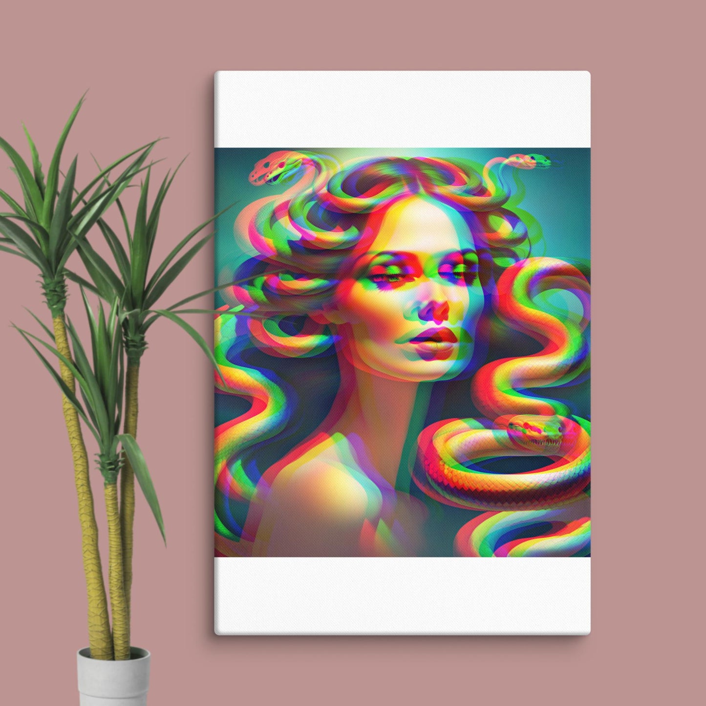 trippy medusa canvas print