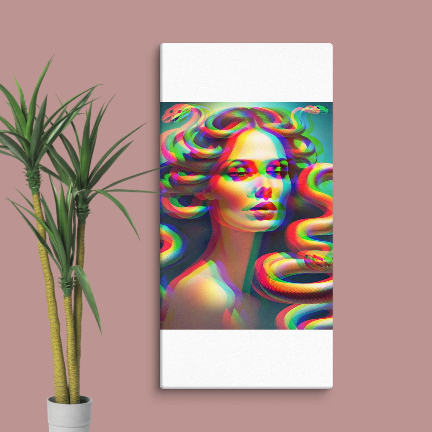trippy medusa canvas print