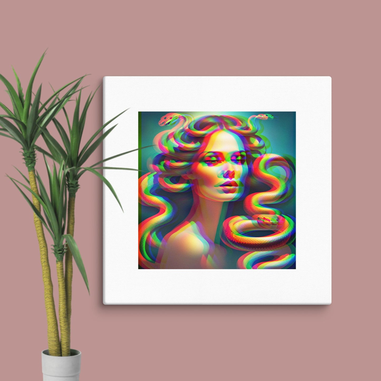 trippy medusa canvas print