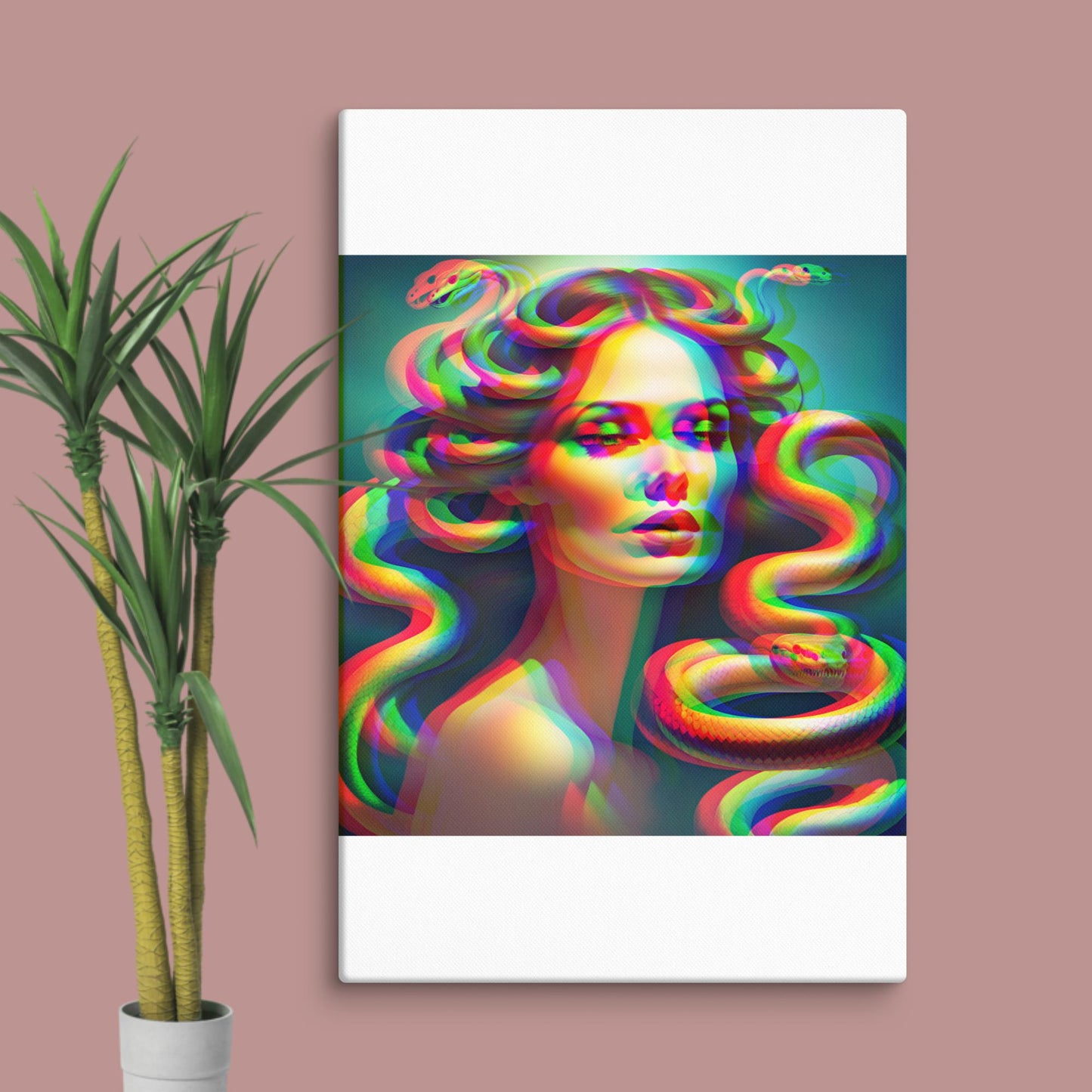 trippy medusa canvas print