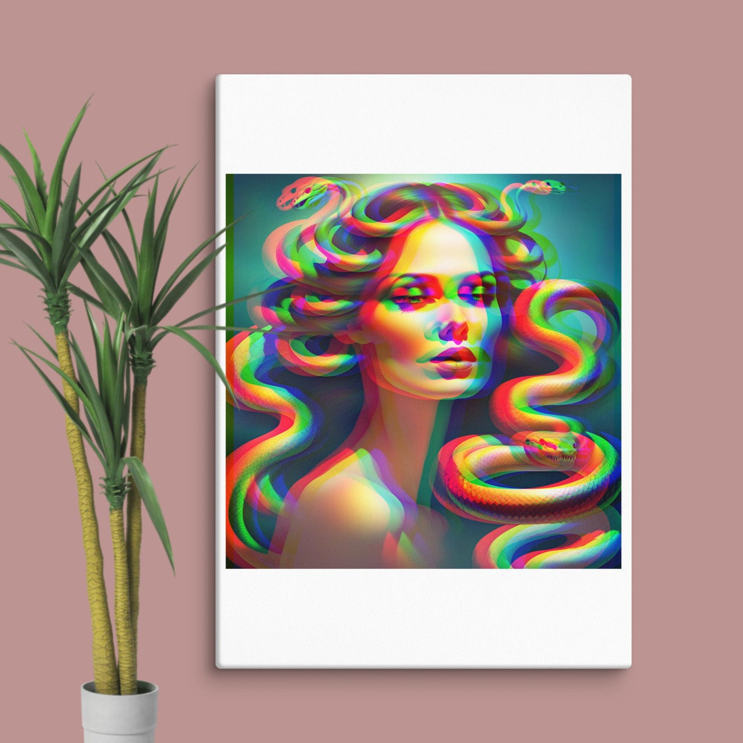 trippy medusa canvas print