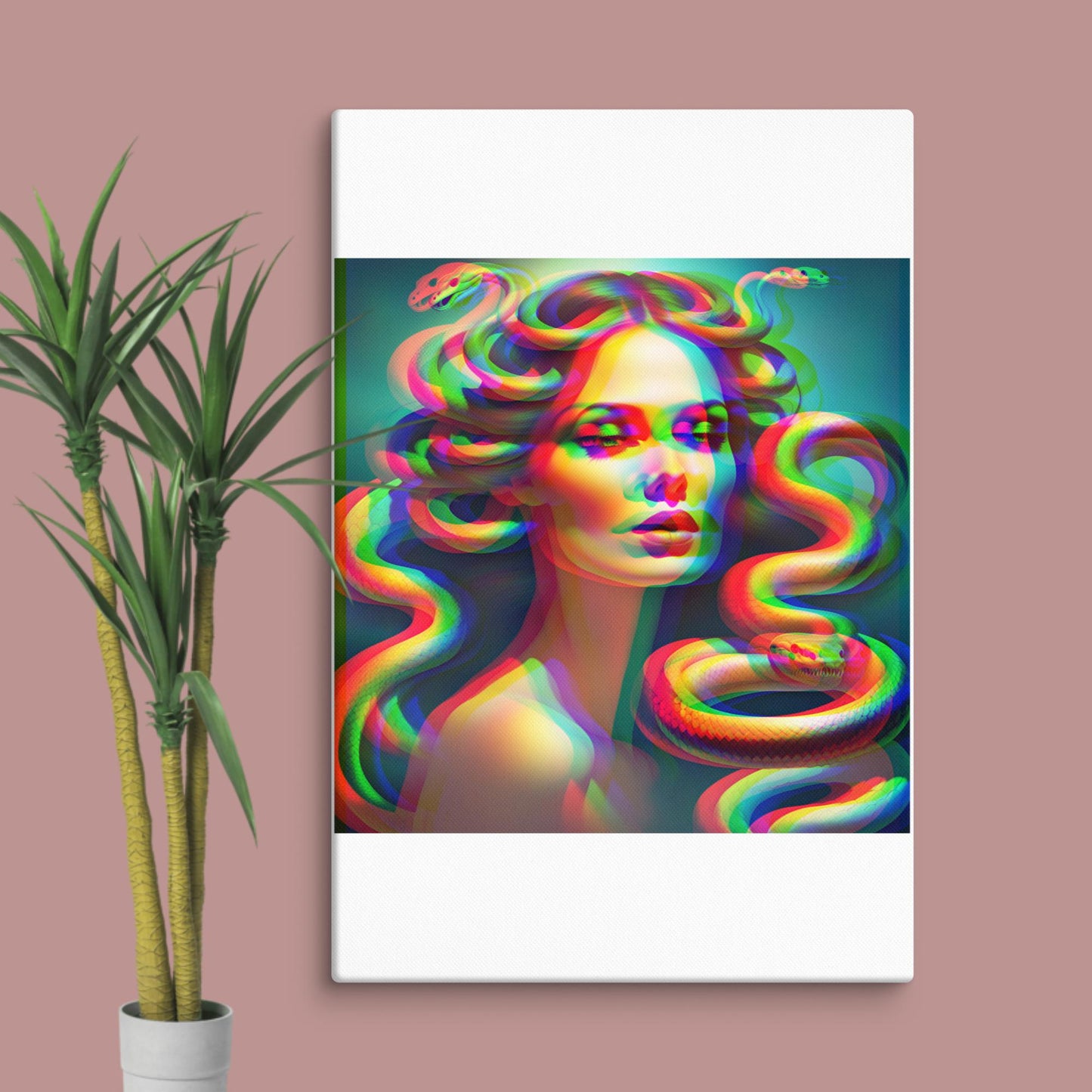 trippy medusa canvas print