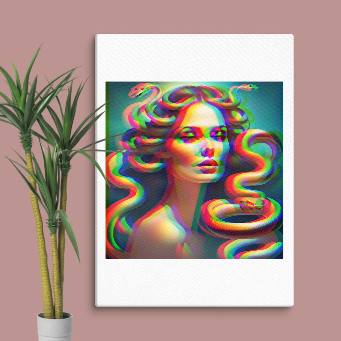 trippy medusa canvas print