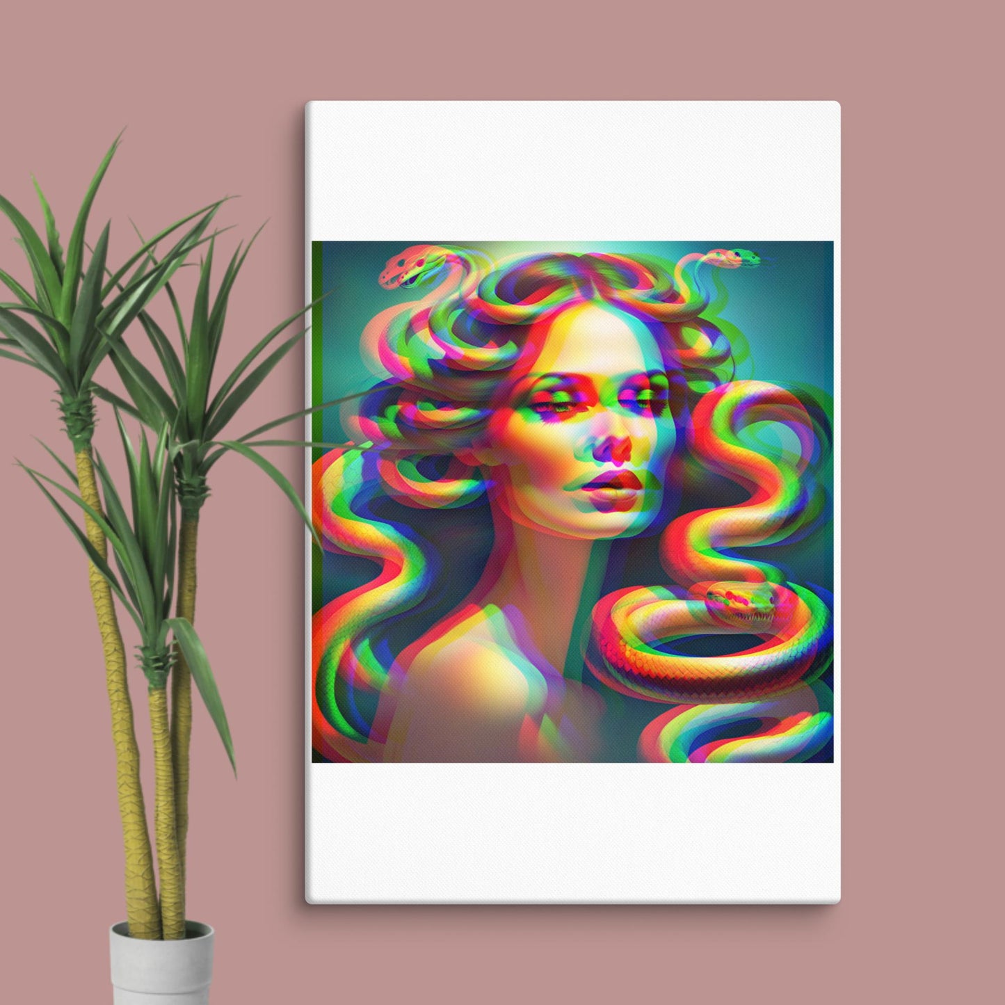 trippy medusa canvas print