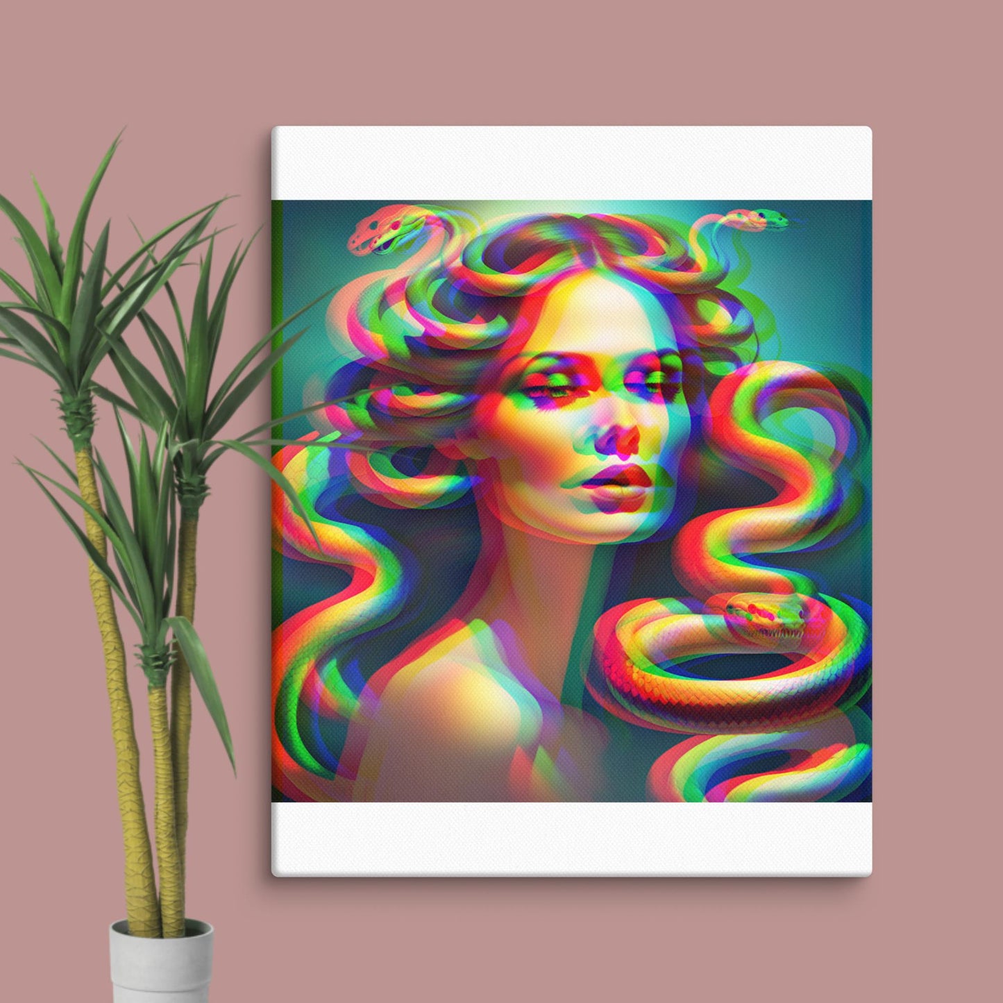 trippy medusa canvas print