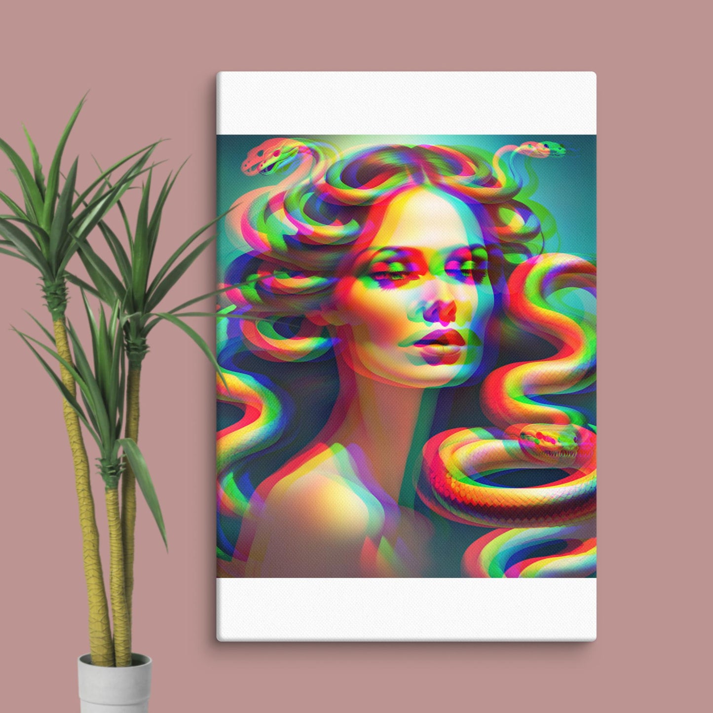 trippy medusa canvas print