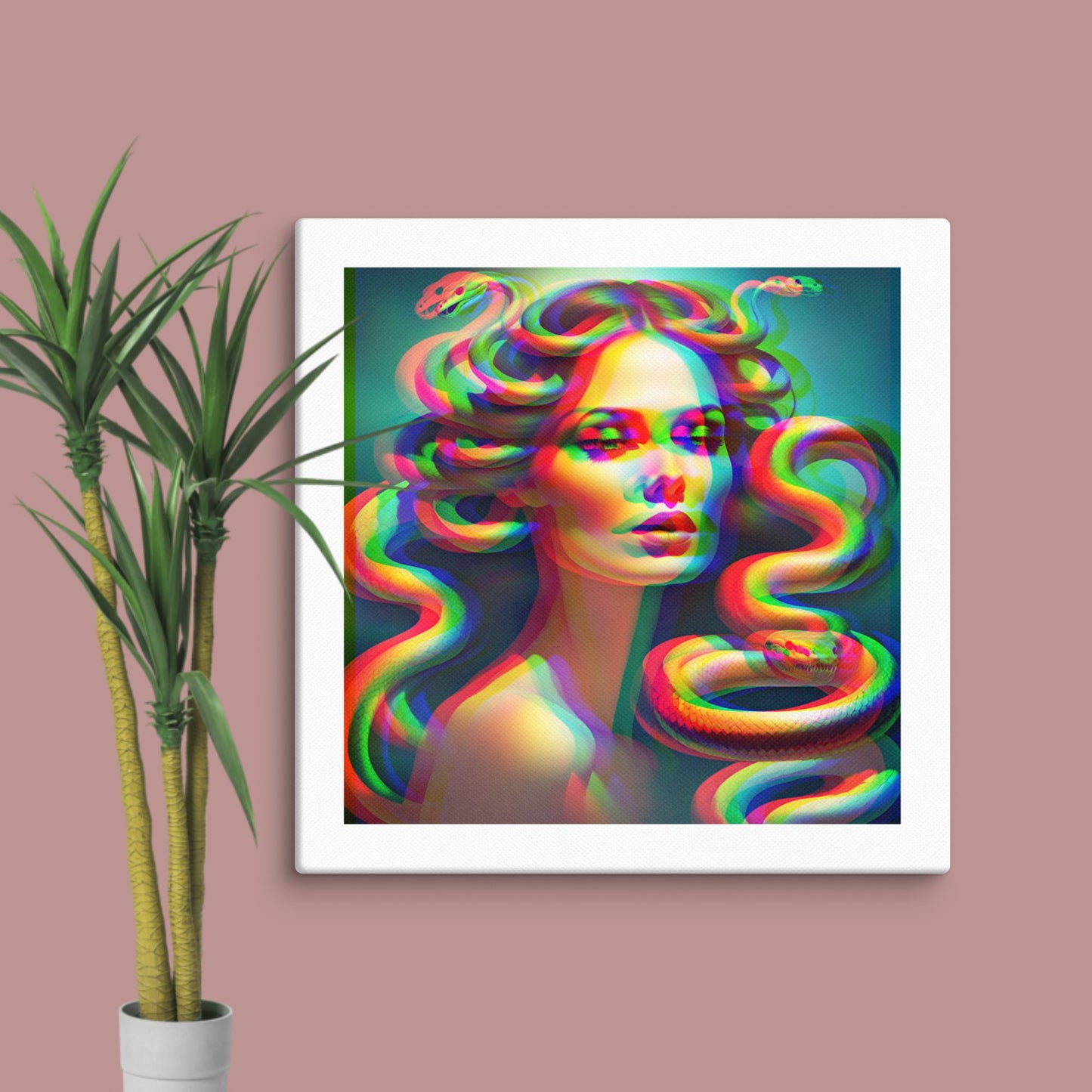 trippy medusa canvas print
