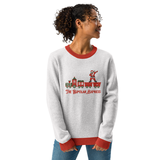 bipolar express knitted crew neck sweater