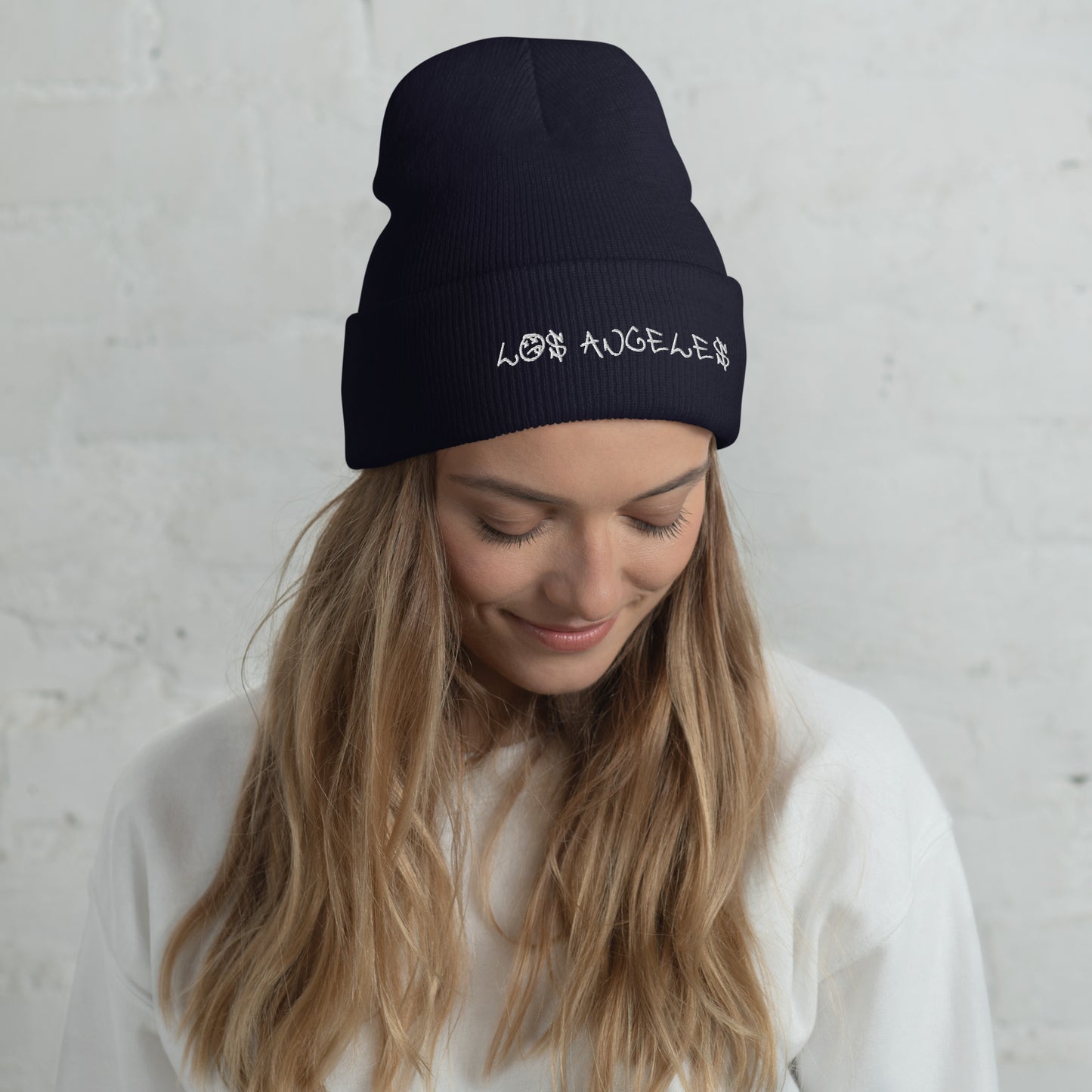 los angeles graffiti cuffed beanie