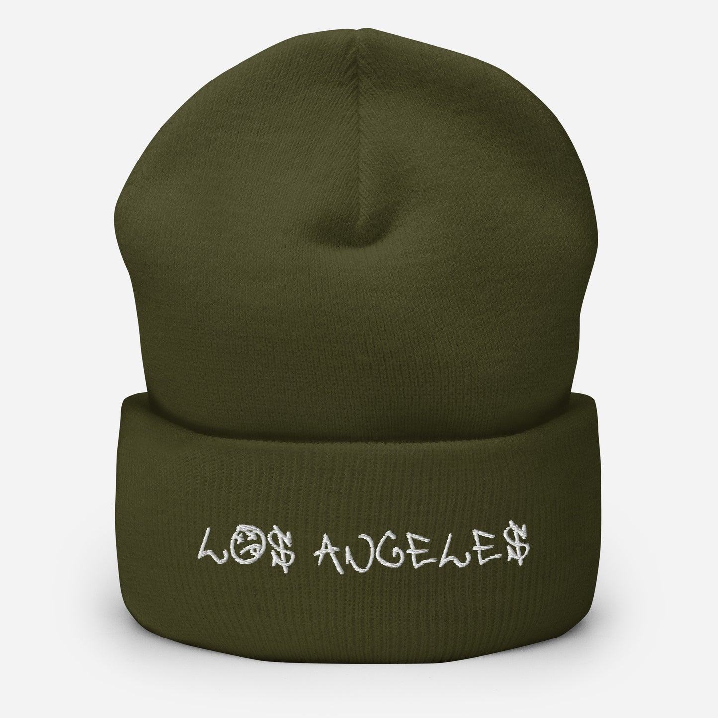 los angeles graffiti cuffed beanie