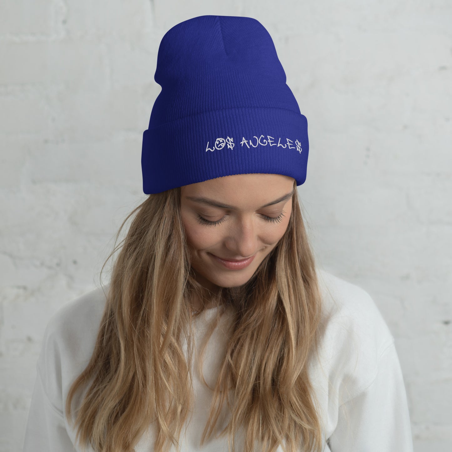 los angeles graffiti cuffed beanie