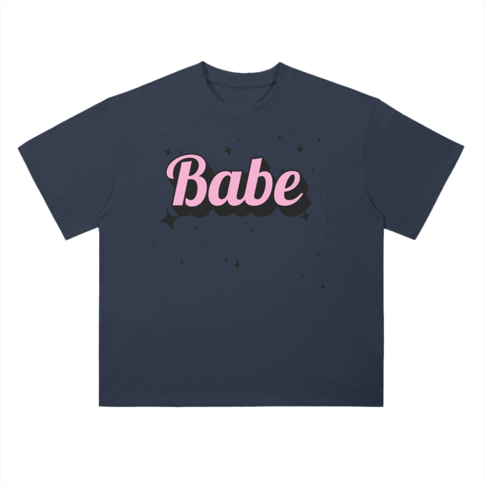 babe stars drop shoulder t-shirt