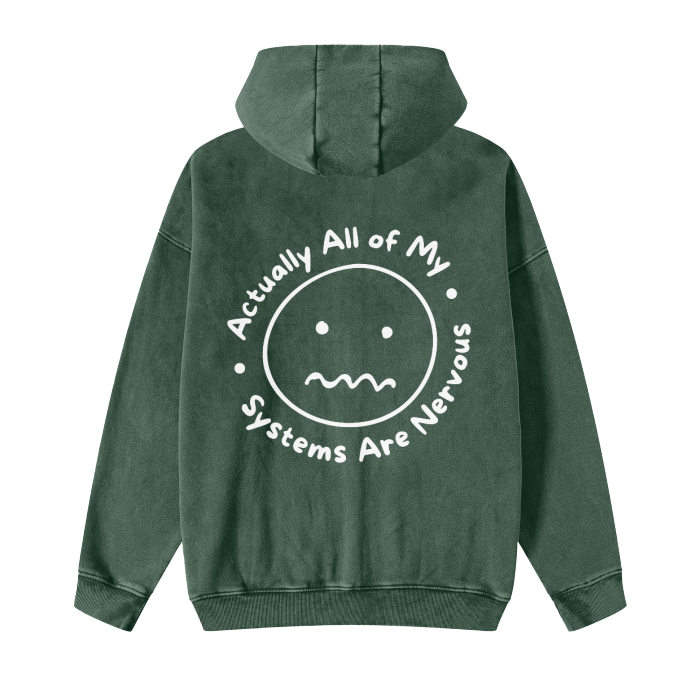 nervous system acid washed zip hoodie