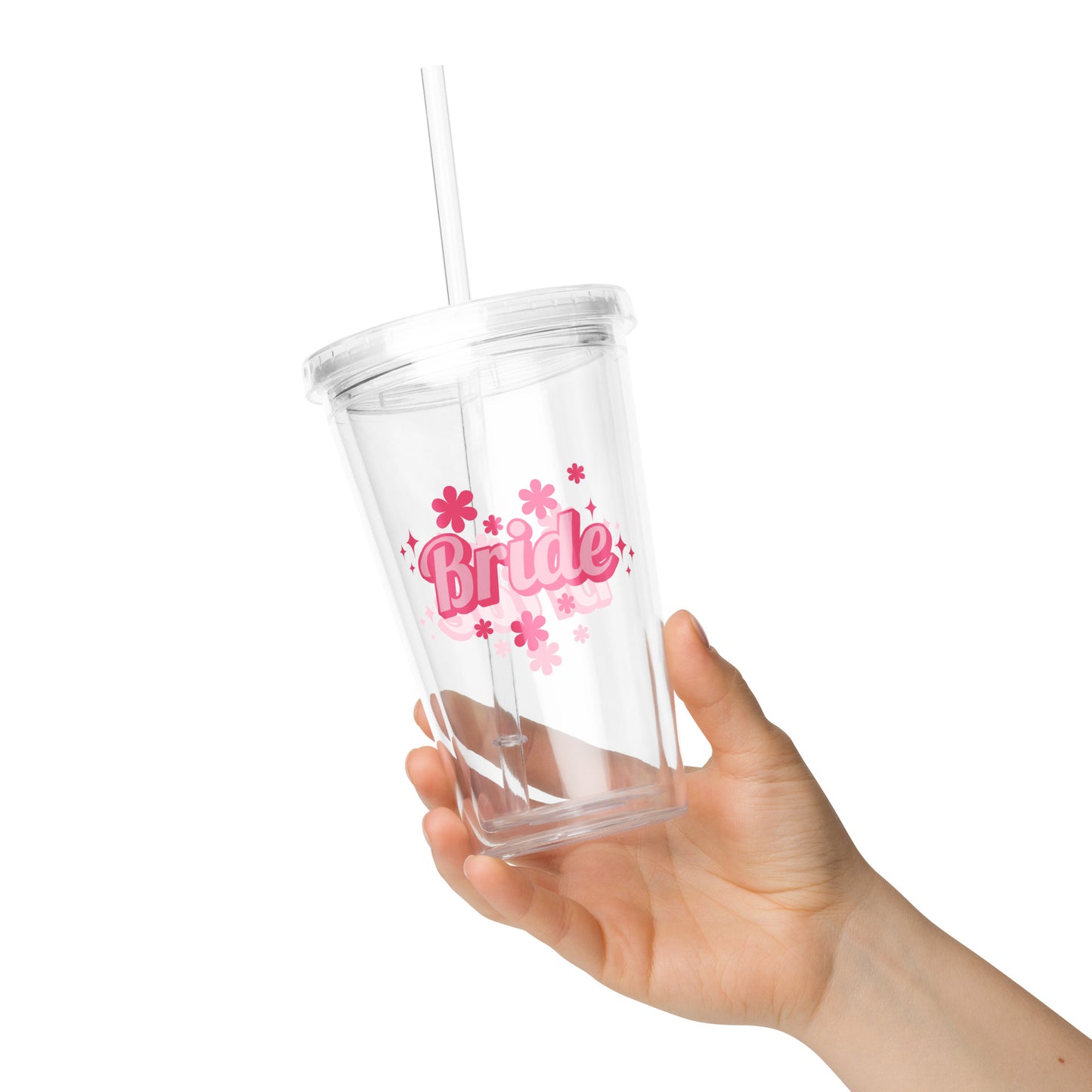 bride clear plastic tumbler