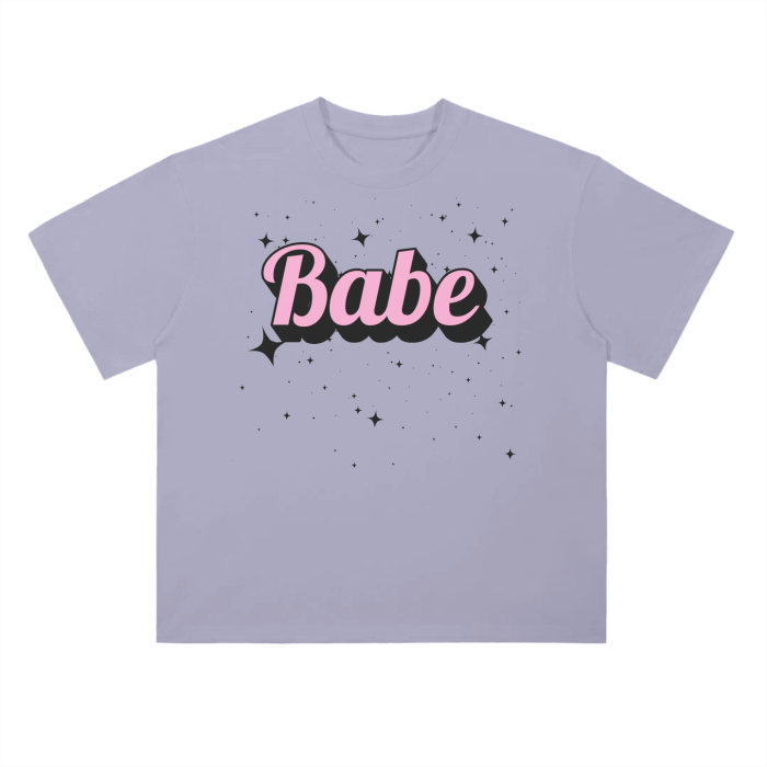 babe stars drop shoulder t-shirt