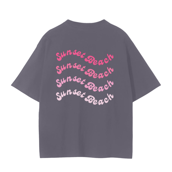 sunset beach wavy oversized t-shirt