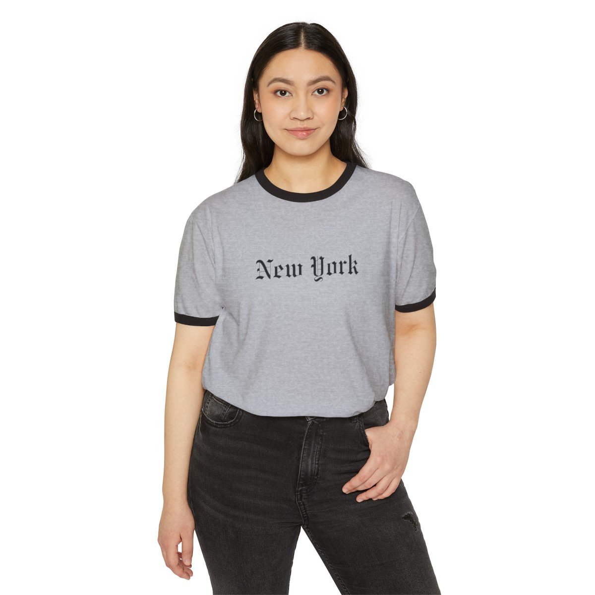 NEW YORK / LOCALS ONLY COTTON RINGER TEE-10679608042253181260