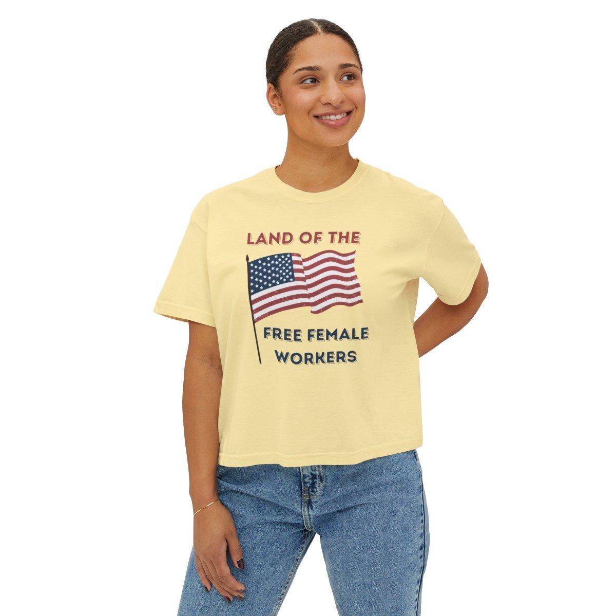 LAND OF THE FREE BOXY TEE-11187777965856718311