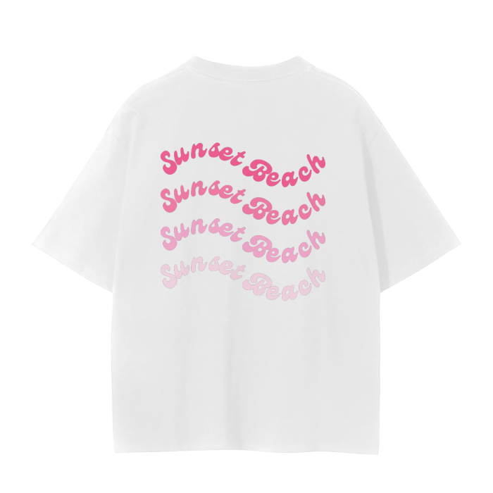 sunset beach wavy oversized t-shirt