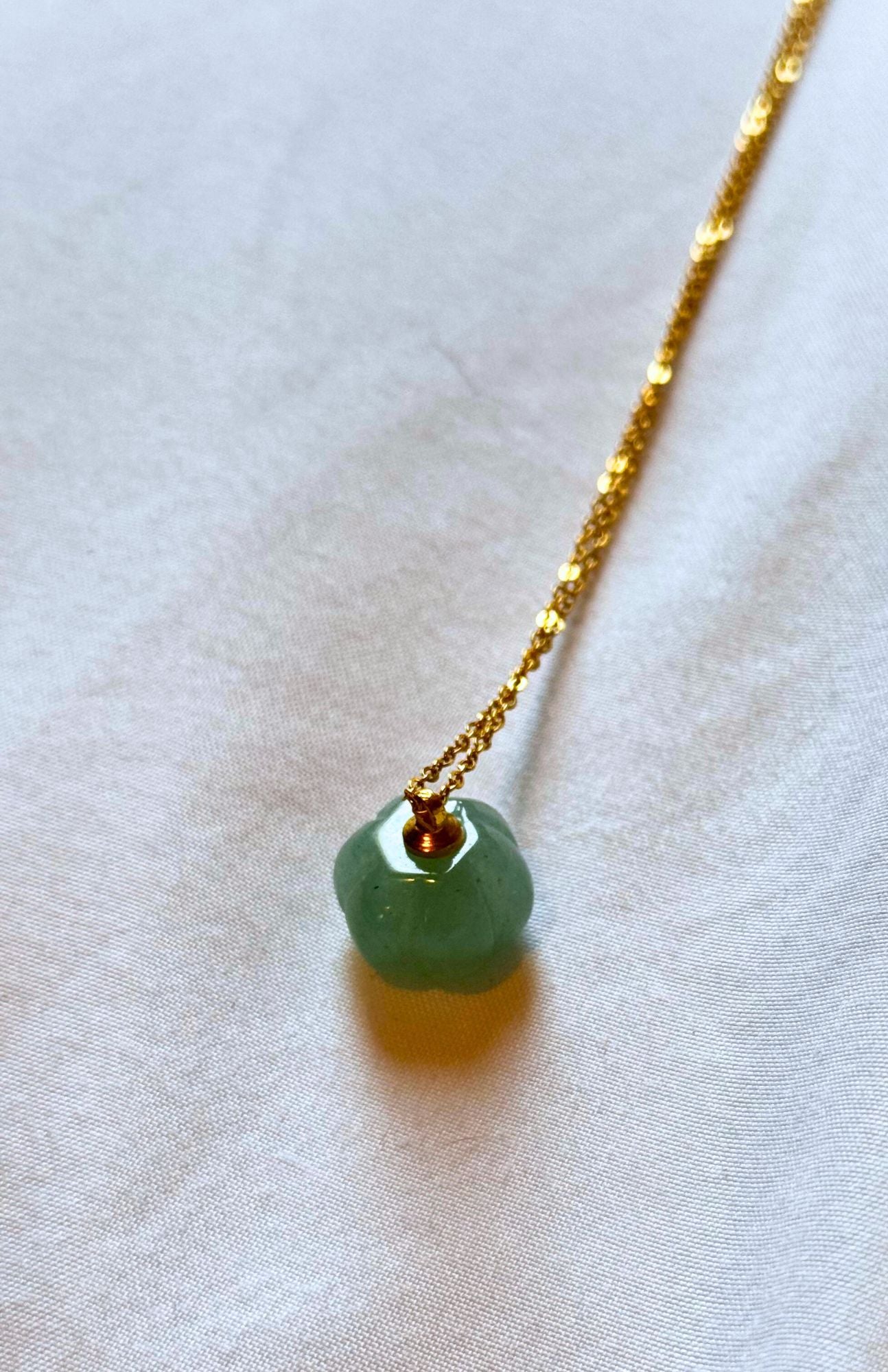 light green aventurine pumpkin necklace