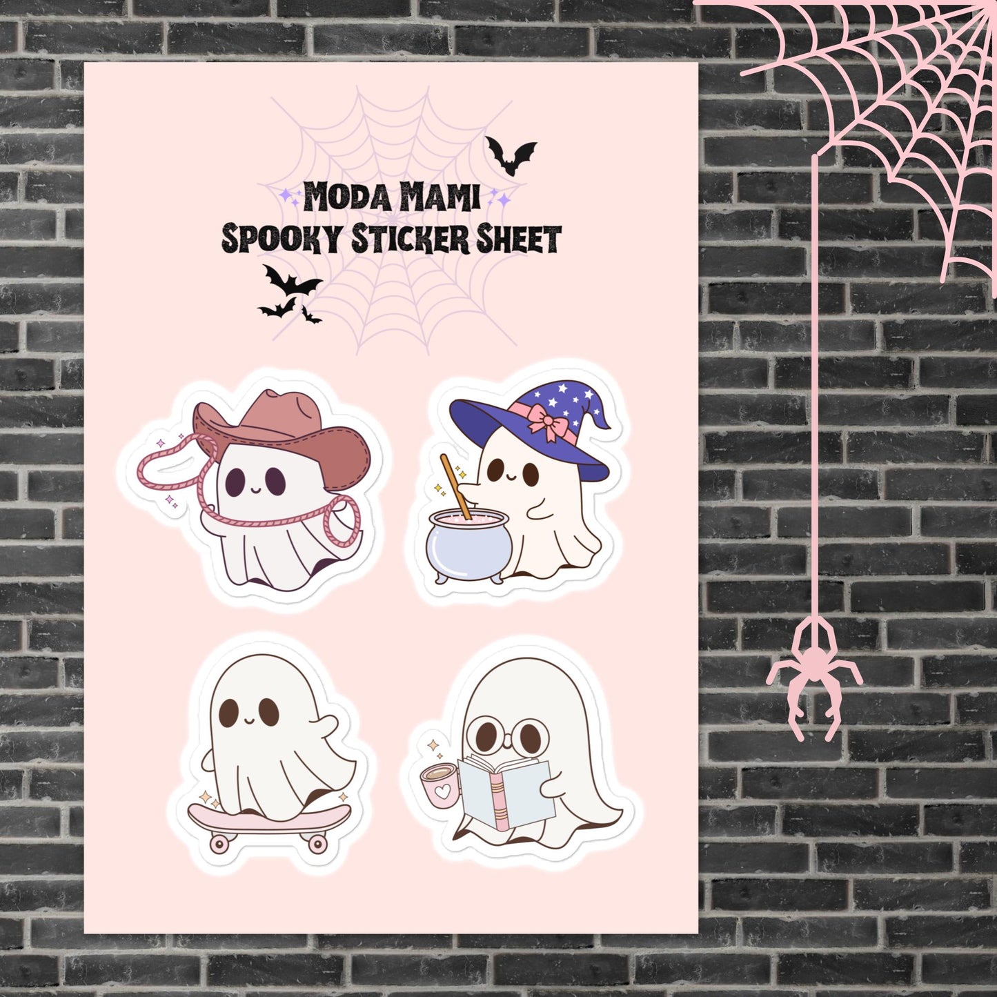 cute halloween ghosts sticker sheet