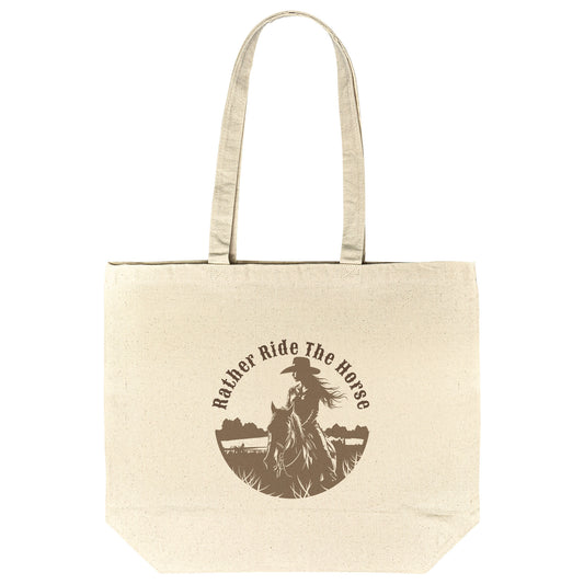 rather ride the horse tote bag
