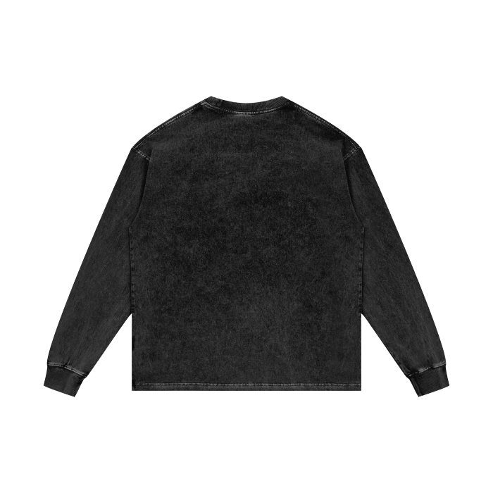 WOMEN ARE WONDERFUL ACID WASH LONG SLEEVE TEE-240706PODPR0087#005